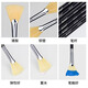 Monet Monet 15618 BRISTLE FAN PEN COUPAGE GOUCHE ACRYIQUE BRSPE BROSSE MUR PEINTURE PEINTURE BRSULLAGE Long Brosse de conception de poteau en bois 0 # 2 # 4 # 6 # (4 bâtons