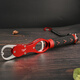 Zhenyou (Grsaed) fish control device with scale to control large objects multi-functional aluminum alloy fish collector clamp fish catch fish control pliers with missed rope Red