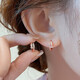 Qi Xiaomi French light luxury niche rose gold nail earrings 2025 new girls earrings commuting simple high-end earrings one pair