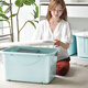 Tieji Organizing Box Storage Box Debris Organizing Box Storage Box Moving Packaging Box Plastic Box Large 60L 3 Pack