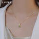 Lnieer925 silver lucky bag Hetian jade silver necklace for women's pendant clavicle chain 2025 new necklace accessories for girlfriend and wife Golden Hotan jade lucky bag necklace [S925 silver]