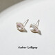 Amber Lollipop Baroque Pearl Earrings Women's High-end Petal Earrings Anniversary Birthday Gift for Girlfriend and Wife Silver
