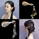Yanxiang Hanfu hair accessories Pipa hair comb tassel headdress Ming Dynasty hairpin ancient style jewelry Tang style ancient costume hairpin hairpin comb Pipa comb silver drop style