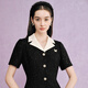 La Koradior [same style in the mall] black temperament slim suit dress splicing commuting black L