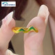 Wenying k gold gold au750 gold 999 gold package silver green mountain overlap ring couple jewelry niche new product ring
