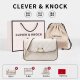 CLEVER KNOCK官网CK包包女包单肩斜挎包轻奢菱格包联名PESASRIE情人节生日礼物 米白色【送女友送老婆送妈妈】