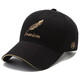 Pengjing Hat Men's and Women's Four Seasons New Peaked Cap Korean Version Trendy Outdoor Casual Fashion Feather Embroidery Versatile Baseball Cap Feather Style Black