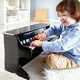 Piano alemán hape colorido piano bebé y niña educación temprana de la educación temprana del juguete educativo entrenamiento de arte de iluminación electrónica 1 de junio regalo del día del niño 25 piano clave, negro e8463