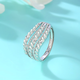 Yuan Shengfu's new PT950 fashionable imitation diamond wave platinum ring, authentic and versatile platinum ring for women, 4.51g