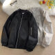 Einfachheit American Street Retro Baseball Uniform Männer Frühling und Herbst Neue Nischendesign Trendy Marke Loose Bomber Jacket Letaotao-7374 Gray L.