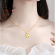 Fat Donglai's same style four-leaf clover pendant plated 18k gold 999 gold necklace women's gold 18K color gold lock four-leaf clover necklace