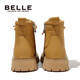 Belle Shoes for Girls' Evergrande Martin Boots 2023 Winter Plus Fleece Warm Short Boots Boys Big Yellow Boots Children's Baby Boots Obsidian Black 26 Foot Length 15.8-16.3cm