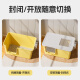 Original concept of Maine Coon cat litter box, extra large, top-entry, fully semi-enclosed and semi-open toilet, large butter anti-splash feces basin, high fence open type - cream yellow (without cover)