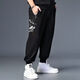 NanYUQIU) Large size casual pants for men with fat plus size loose sports casual pants for spring and summer fat guy tying pants trendy fat man 200 72152 4XL Recommended 200-220Jin [Jin equals 0.5 kg]