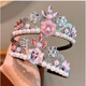 BARY REEF Girls' Frozen Hairband Elsa Crown Children's Girls Performance Cartoon Kurome Melody Crown Tiara Part 2 Elsa Princess Hairband
