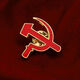Russian Double-Headed Eagle Badge Soviet Scythe Axe First Class Medal of Defense Red Five-pointed Star Metal Brooch Soviet Set (5 pieces in total) Paper Card Packaging