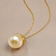 Queen of Pearls 11-12mm strong light and delicate South Sea gold pearl pendant seawater pearl necklace birthday gift for wife