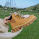 Platinumen Dahuang Boots Martin Boots Britische Frühlings- und Sommermodell für das westliche Frauen für Frauen für Lotterie-Motorrad-Dickdicke mit kurzer Stiefel Herrenpaar für Martin Boots Frauen [6-loche Brown] Einen Größe kleiner 38