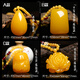 Nilan Fat Dong Lai's same style beeswax pendant, water droplets follow the shape of natural l necklace, amber chicken oil yellow sweater chain, men's and women's style, old B style, safe and sound brand + lanyard style