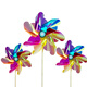 Hi walk laser colorful windmill atmosphere feeling big windmill children's toys colorful small windmill park kindergarten decoration props 18cm [7 leaves 7 colors] 30 wooden poles