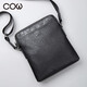Französische Kuhwuchterbeutel Herren-Crossbody-Tasche Herrenbag Business Casual Bag Handtasche Geschäfts Reisebag C-9898 Single Schulter schwarz