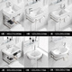 Mini lavabo, apartamento pequeño, lavabo, balcón triangular de baño, cuenca simple de cerámica montado en la pared pequeño, estilo F 4837 cm, con drenaje + grifo