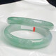 SF air transport Myanmar real jade bracelet processed jade bracelet light green floating flowers mother girlfriend Valentine's Day gift 64mm ring