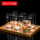 Lemeiya French bow and arrow household glass heat-resistant transparent water cup brew tea cup drinking water cup entertaining green tea cup milk cup high-end 6 packs (290ML) + tray-13790