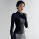 Lugeli Yoga Wear Women's Sports Suit Yoga Pants Running Autumn and Winter Long Sleeve Pilates Training Quick-Drying Wear Fitness Wear Two-piece Yoga Wear Black + Gray M Recommendation 90-115 Jin Jin equals 0.5 kg