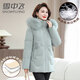 Flying in the Snow Mom Down Jacket Women's Short Fashionable Thickened Middle-aged and Elderly Fashionable Noble Winter Wear Large Size Jacket Ginger 2XL 175 Recommended 115-130 Jin Jin equals 0.5 kg