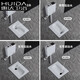 Huida 20 cm thin ceramic squat toilet squat type household bathroom potty squat toilet deodorant flushing tank set single purchase squat toilet (with water outlet after bending) height 20cm