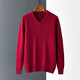 Ordos cashmere sweater men's pure cashmere V-neck thickened sweater pullover base shirt 2025 autumn and winter black XL