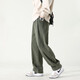 Dingfengbaoluo Pantalones casuales Pantalones rectos sueltos Pantalones de primavera y verano Pantalones HM9901 Militar Green 2xl