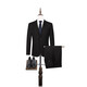Qipai set of Western men's three-proof business flat lapel single button workplace suit two-piece set 1ZC70460 black A46