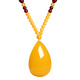 Nilan Fat Dong Lai's same style beeswax pendant, water droplets follow the shape of natural l necklace, amber chicken oil yellow sweater chain, men's and women's style, old B style, safe and sound brand + lanyard style
