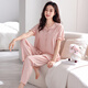 Clolv-Kuss-Pyjamas mit Brustpolster für Frauen für den Sommer reine Baumwolle dünne Strickjacken kurzärmelige Hose weiche und bequeme Anzug Hauskleidung kann außerhalb von 692 Weichpulver (mit Brustpads) M [155-160C90-110jin [Jin gleich 0,5 kg] getragen werden.