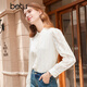 Betu women's autumn and winter new shirt French retro lace stand-up collar lace long-sleeved shirt 2310T53 light apricot M (light apricot pre-sale 04/06 delivery)