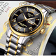 Shanghai Vollautomatische mechanische Uhr Doppelkalender wasserdichtes Stahlgürtel Modepaar Männer und Frauen Mechanical Watch Room Weiße Männer 690