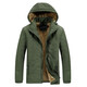 JP Herrenjacke plus Samt dicke warme Kapuze-Freizeitjacke 689 9868 Militärgrün M-170