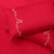 Fuanna Home Textiles Four-piece Wedding Embroidery Pure Cotton Wedding Bedding Set Red Bedding 1.8 Meters Bed (230*229cm)