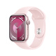 Apple Watch Series 9 Smart Watch GPS Model 45mm Pink Aluminum Case Bright Pink Sports Strap M/L S9 SIP Chip MR9H3CH/A