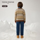 Teenie Weenie Kids Bären Kinderkleidung 24 Herbst- und Winterjungen farbenfrohe gestreifte Jacquard Pullover Pullover Pullover Brown 130 cm