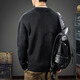 Luo Meng American retro Henry collar black sweater men's autumn new trendy brand sweater loose pullover with sweater 8903 black L suitable weight 115-130 Jin Jin equals 0.5 kg