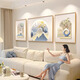 Mao Jiujiang Creamy Furry Continuous Living Room Decoration peinture de canapé haut de gamme Mur de sofa suspendu peinture triple peinture murale