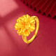 Mengjinyuan Gold Ring for Women 5D Hard Gold Pure Gold Peony Flower Ring for Women for Wife and Girlfriend No. 16 Circle Approximately 1.35g