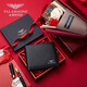 Falai Armani [same style in the counter] Falai Armani men's wallet men's genuine leather short wallet gift for boyfriend and husband Black - counter gift box QB203-1
