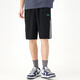 Kuaiyu 2023 Summer NUEVO Men's ajustados Mid-TouPing Side Webbing Pantalones de moda Logotipo impreso 13K1098 Negro M