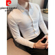 Pierre Cardin Markless Shirt Herren Langsamer schlanker elastischer Frühjahr und Herbst neuer Stil Eisenfreier Geschäftslebenszeitshemd-Hemd-Hemd-Hemd-Strick-2xl (140-155jin [Jin gleich 0,5 kg]))