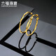 六福珠宝足金硬金工艺莫比乌斯环黄金耳圈耳环 计价 A01TBGE0010 约7.44克