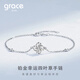 Grace Girl platinum four-leaf clover bracelet for women, platinum high-end bracelet, moissanite design, light luxury and fashionable gift for girlfriend